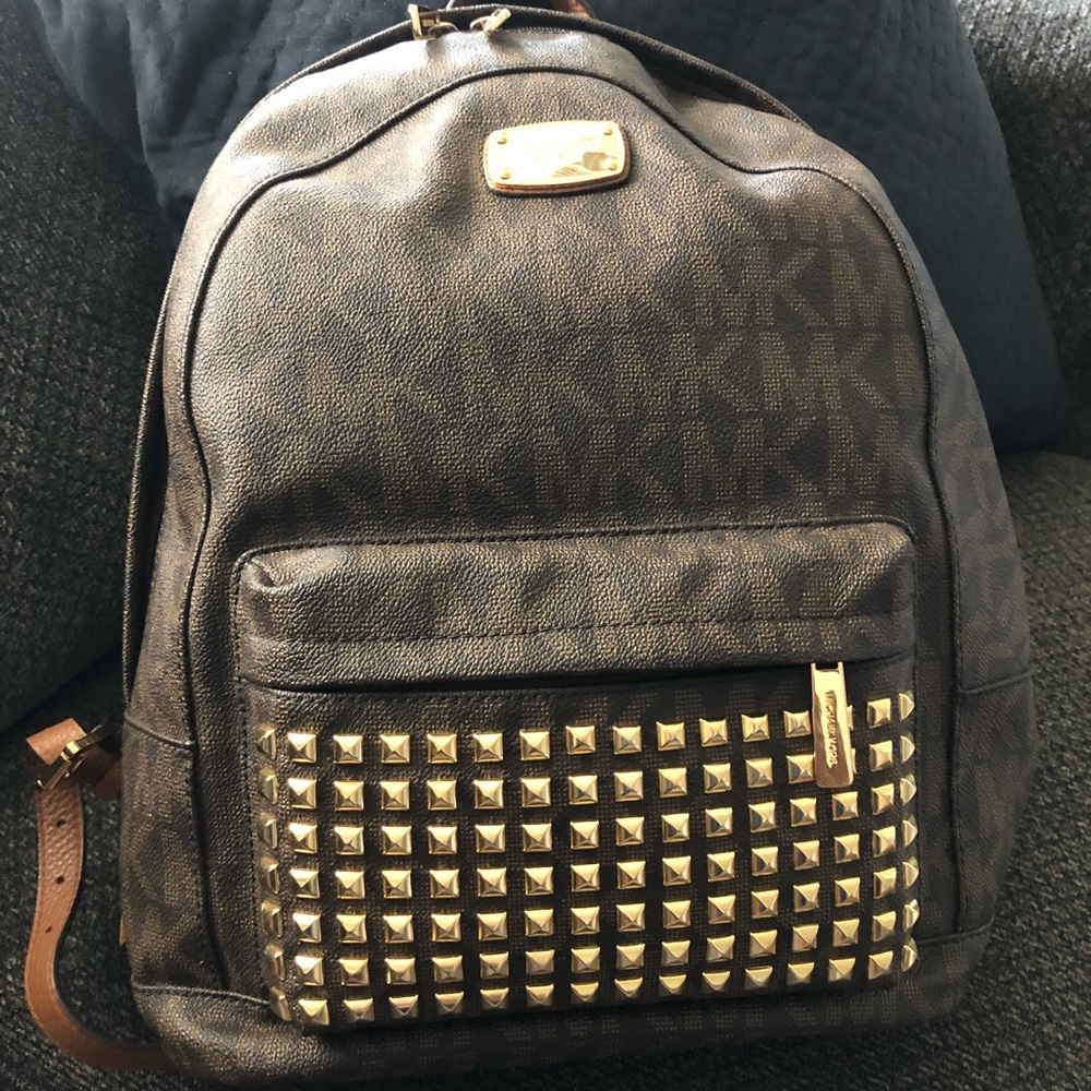 MK Gold Studded Backpack